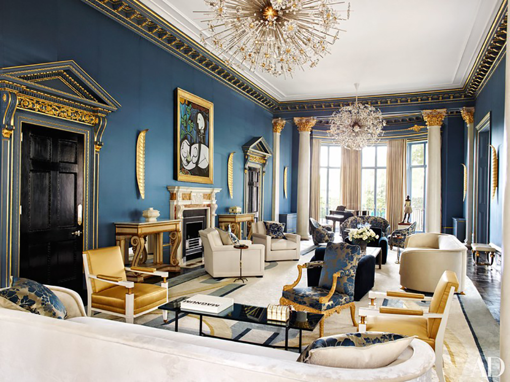 London Mansion featuring H. Theophile's door hardware and featured in Architectural Digest.